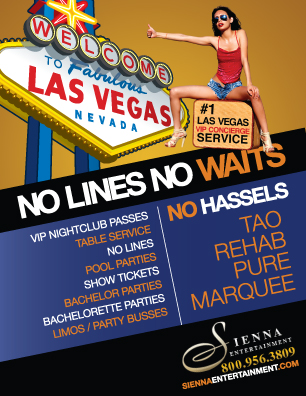 Las Vegas Nye Parties * Sienna Entertainment Has your VIP Access * The Latest from Las Vegas News * Vegas Nightclub Reviews * 